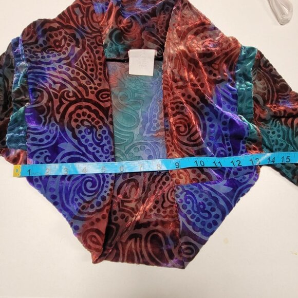 PURPLE Blue and Red Colored Velvet Bolero or shoulder cover up - Picture 7 of 7